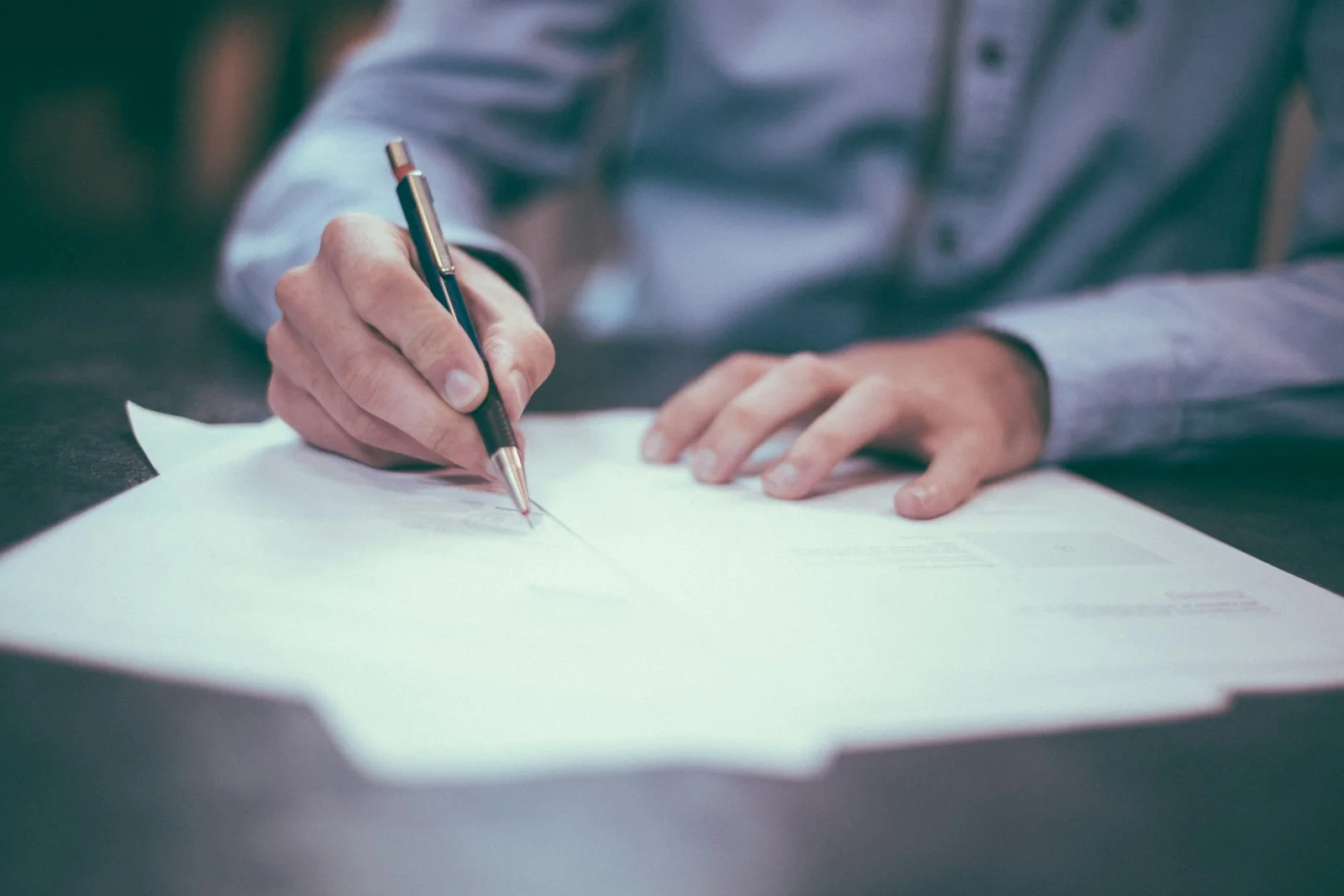 Auditor reviewing financial statements